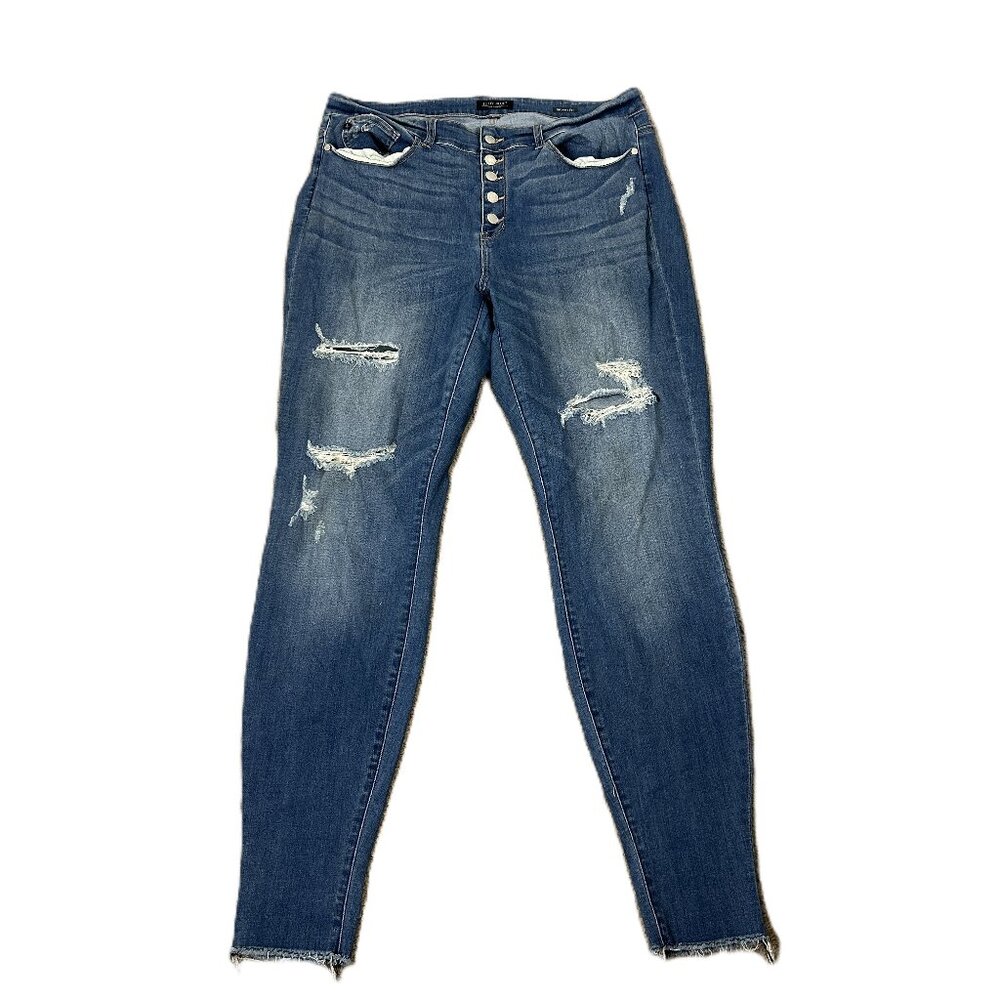 Judy Blue Skinny Fit Button Fly Jeans 20W Distressed